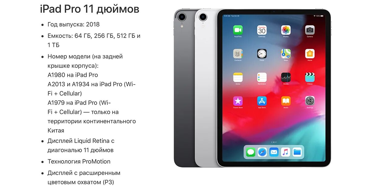 Айпад 2018 характеристики
