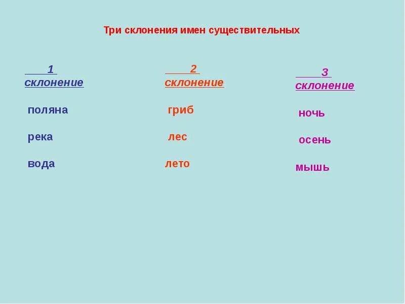 Лето 2 склонение. Гриб склонение. Гриб склонение и ударение. Полянке склонение. Мышь 1 2 склонение.