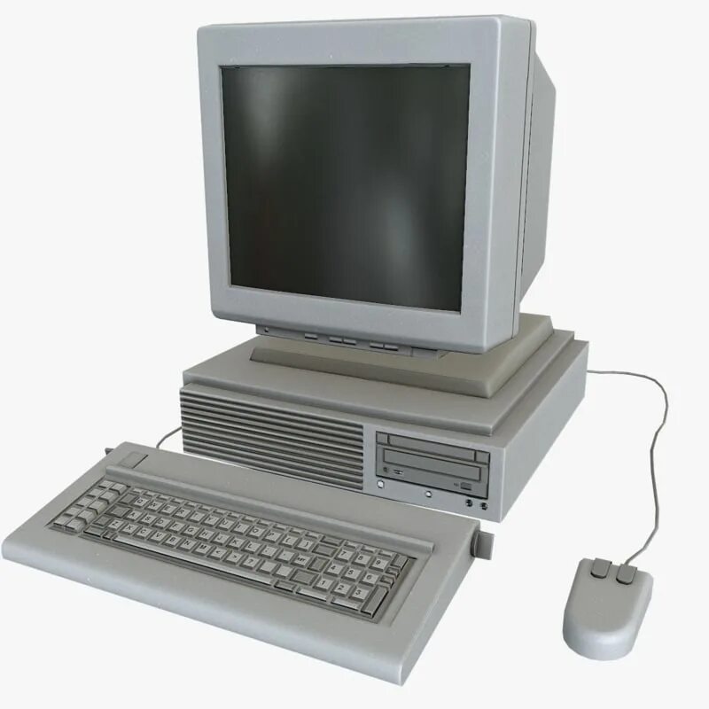 Работа с готовой компьютерной моделью. Модель компьютера. Компьютер моделька. Старый компьютер. Компьютер 3d.