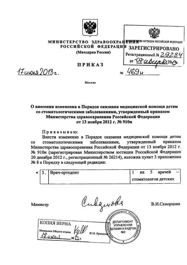 Приказы минздрав 2013. Приказы минздрав 2013