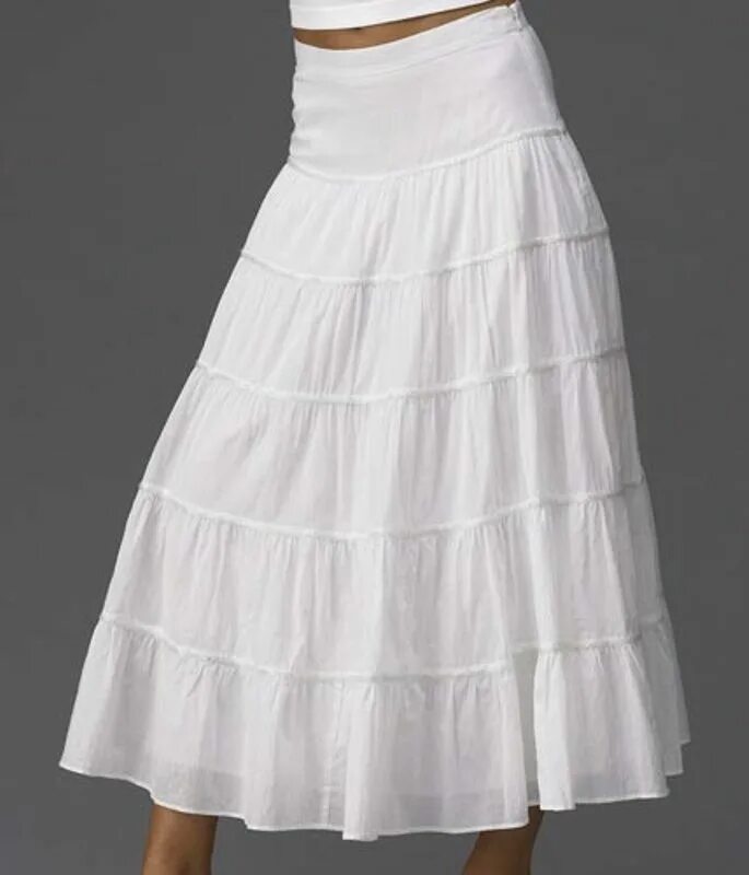 Летние юбки. Белая юбка. Ярусная юбка. Многоярусная юбка белая.