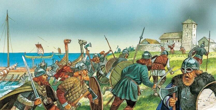Нападение викингов на монастырь Линдисфарн. Линдисфарн 793 нападение викингов. Датчане Варяги Норманны Викинги. Набеги викингов на Британию. Вторжения в британию