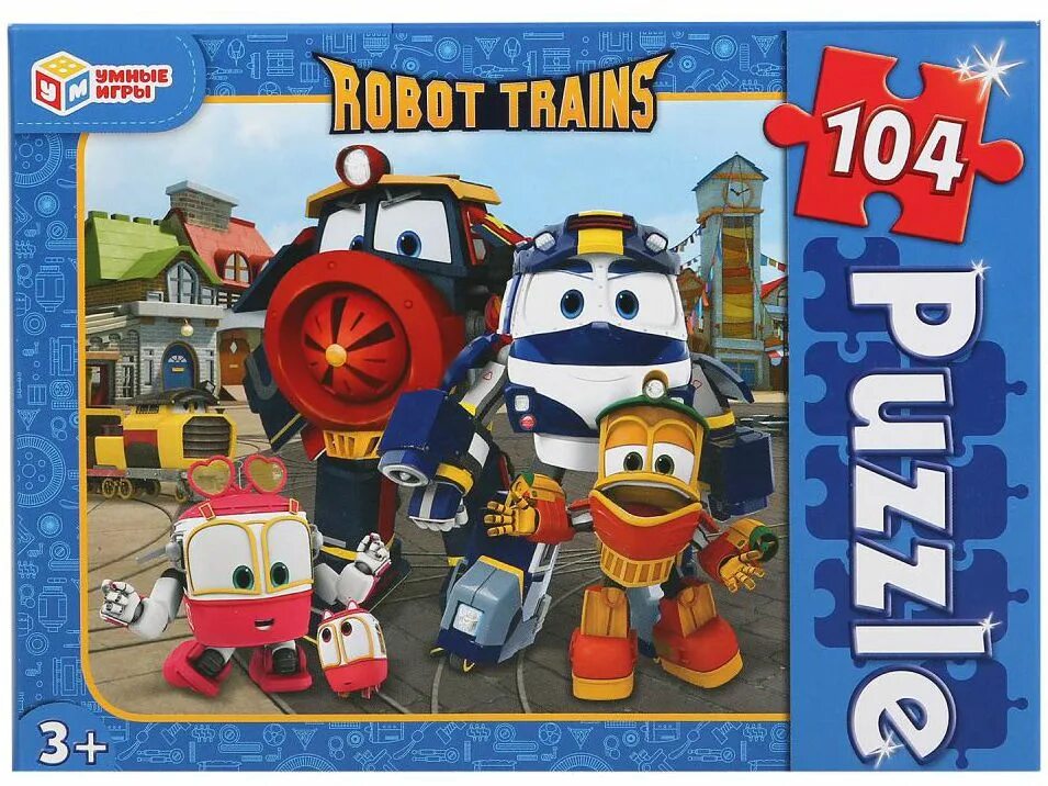 Транспорт 104. Пазл Robo Trains. Пазл 80 элементов Robot Trains. Роботы поезда пазлы. Пазлы 104 робот поезда.