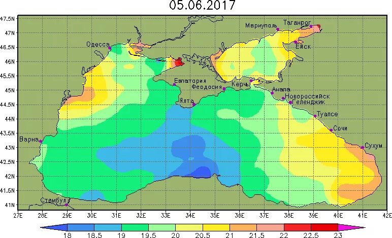 Температура воды в черном море алушта. Температурная карта черного моря в июне. Карта температуры воды в черном море. Средняя температура черного моря в июне. Температурная карта черного моря.