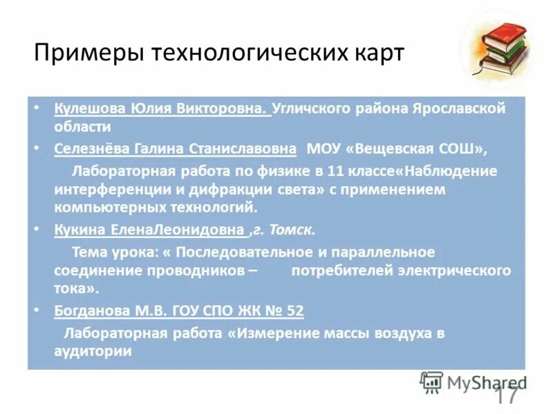 технологическая карта лаборатории