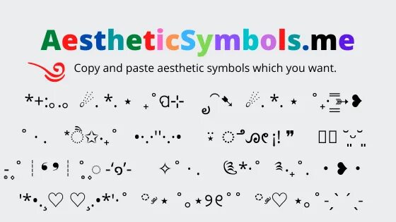 Esthetic symbols. Aesthetic symbols. Cute symbols copy paste. Cute symbols aesthetic.