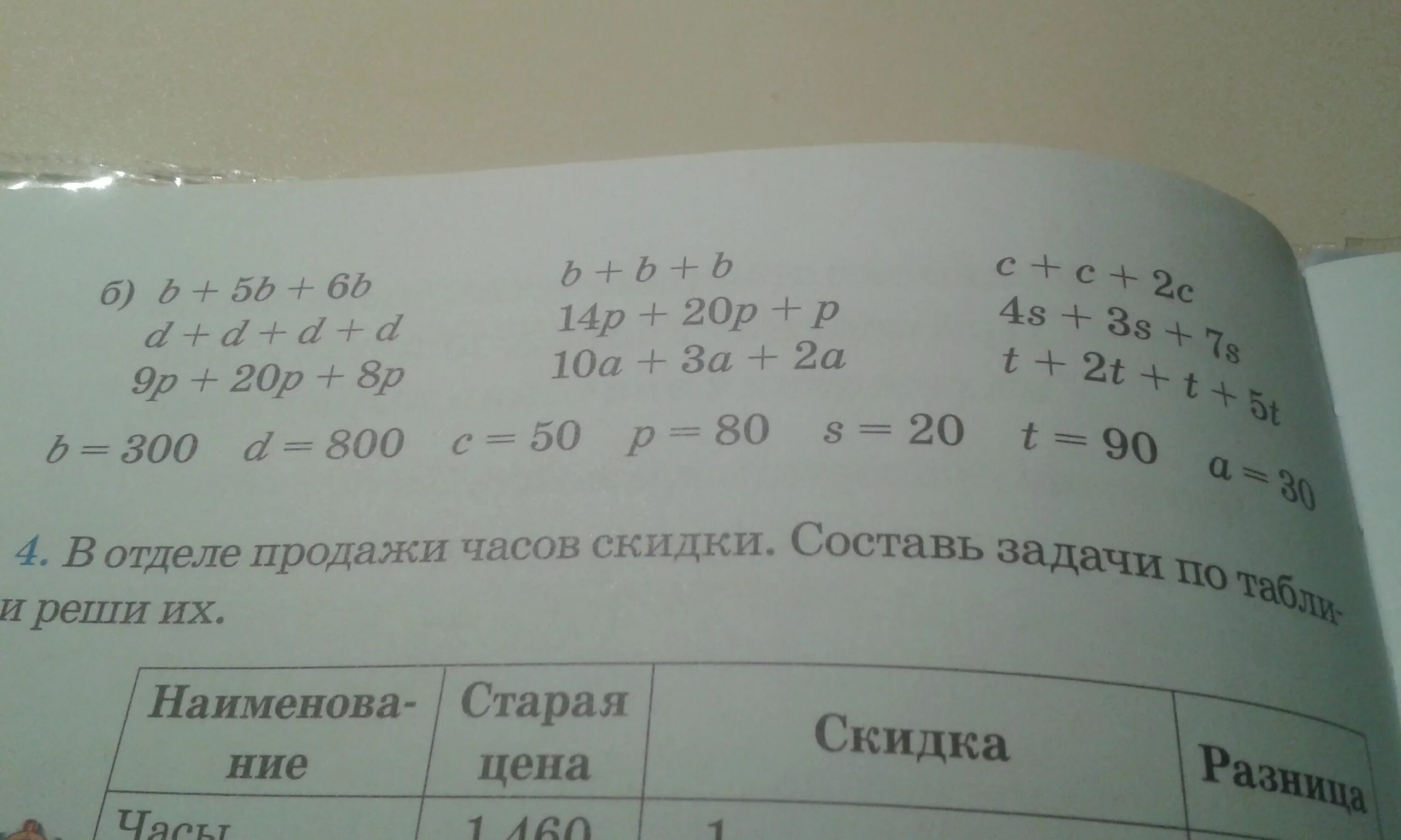 Значение выражения при данных значениях букв