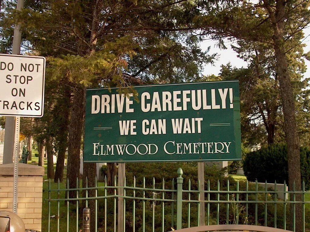 Elmwood Park, Illinois. Drive carefully. Cemetery Drive. Cemetery Drive Band.