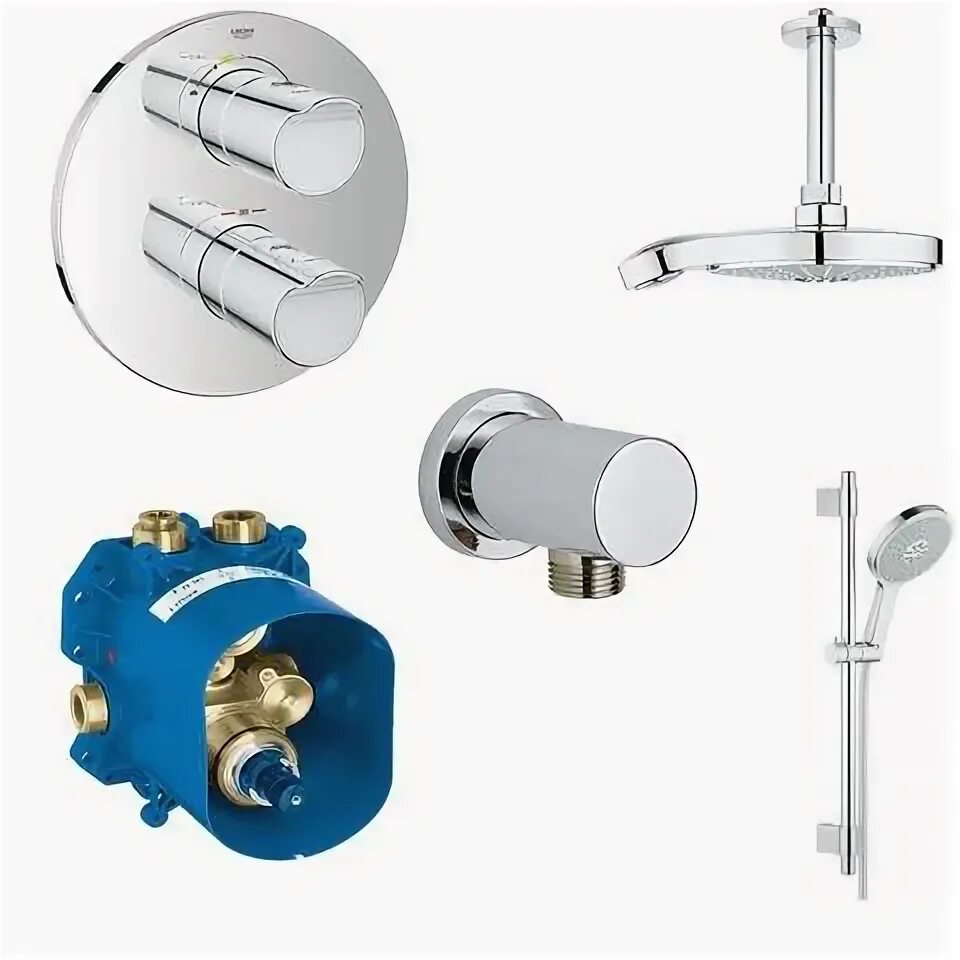 Grohe grohtherm performance. Grohe grohtherm. душевая стойка встраиваемый grohe grohtherm 2000 nsb0098 хром. набор для душа grohe 34727000.