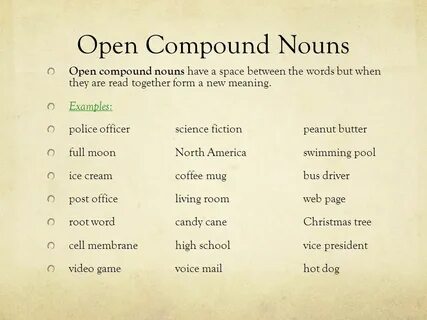 Compound nouns примеры