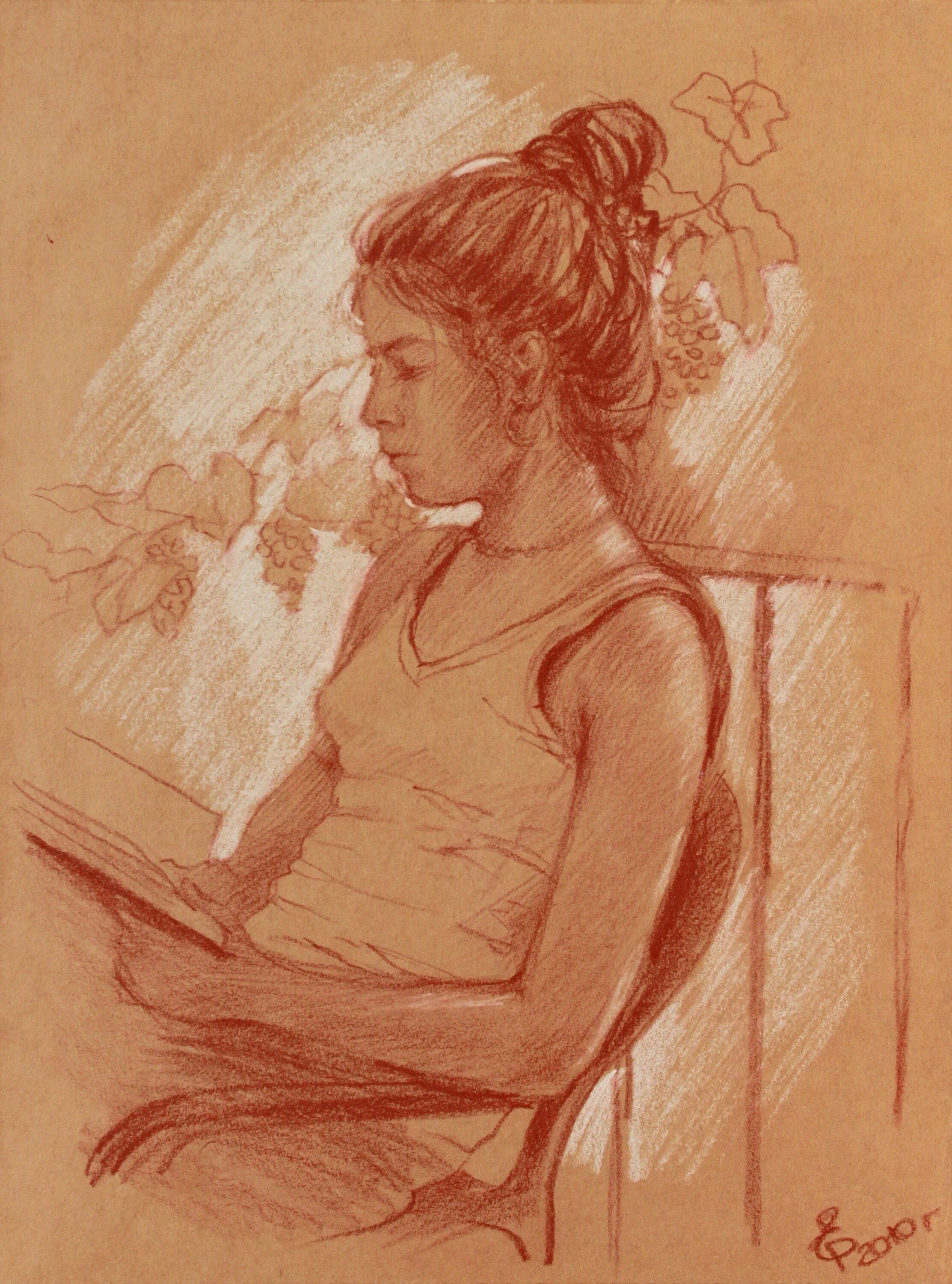 Портрет сангиной академический. Репин портрет сангина. Рисунок репина академия сангина. Работы сепией. Портрет сангиной академический.