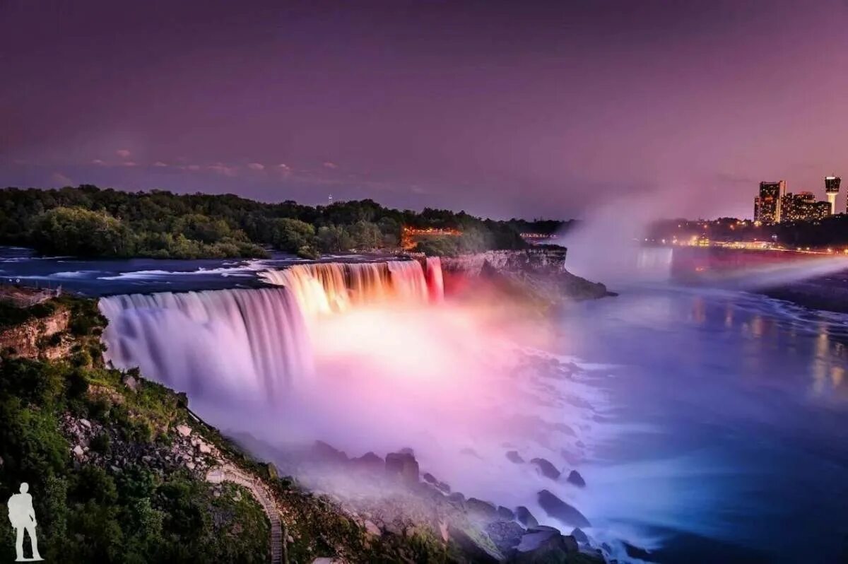 Ниагарский водопад Канада. Ниагарский водопад Нью-Йорк. Ниагарский водопад - Niagara Falls. Ниагарский водопад ночью.