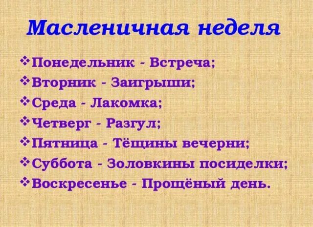 Дни недели масленичной недели. Название масленичной недели. Масленичная неделя по дням названия. Название дней масленичной недели для детей. Масленичная неделя что можно и что нельзя