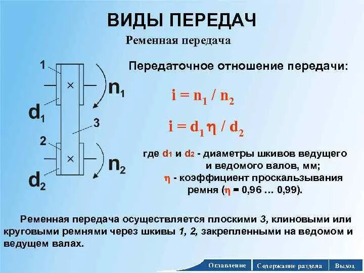 Передач на 1 число. Передаточное отношение одноступенчатой механической передачи. Передаточное отношение ременной передачи. Передаточное число ременной передачи. Передаточное отношение по шкивам.