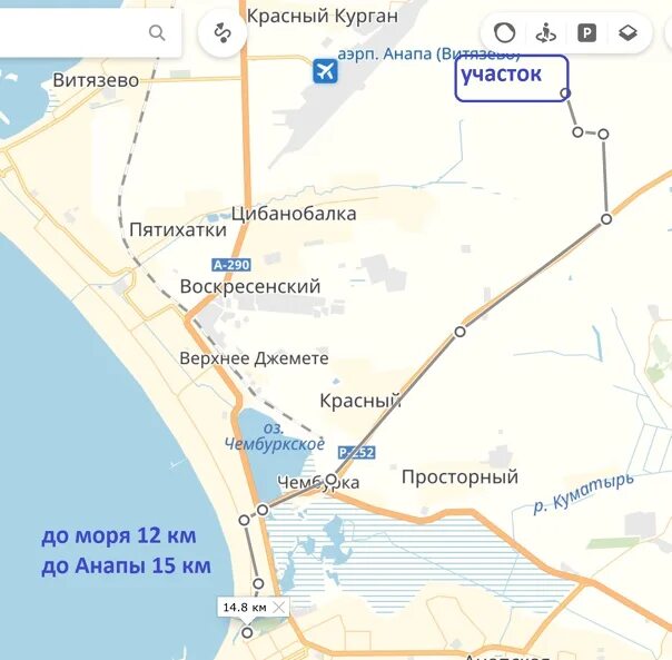 Сколько км от анапы до витязево. Анапа Джемете на карте Краснодарского края. Анапа Джемете Витязево на карте. Джемете Анапа на карте. Цибанобалка Анапа на карте.