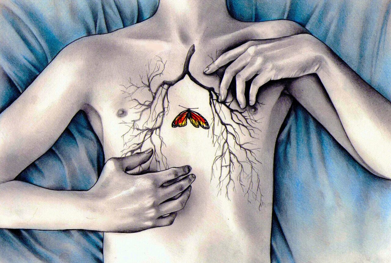 Больно дышать. Бабочки в животе картинки. Бабочки в животе рисунок карандашом. Картина бабочки в животе.