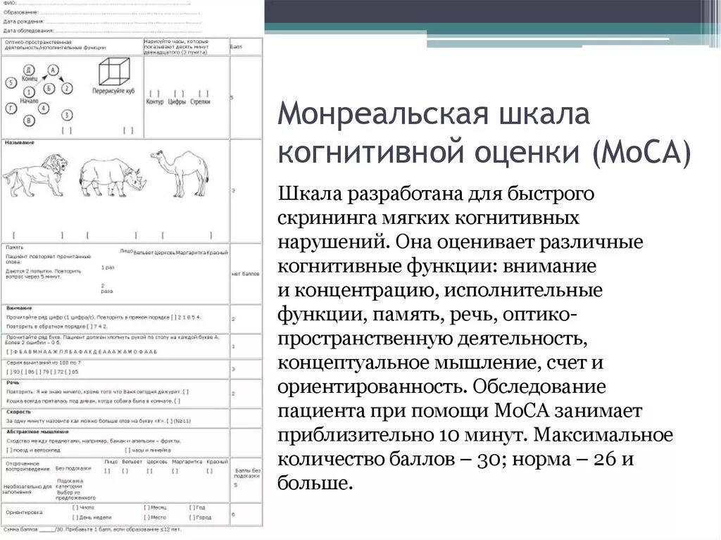 Монреальский тест на русском. Монреальская шкала когнитивной оценки (Moca). Монреальская шкала когнитивных нарушений. Монреальская шкала оценки когнитивных функций. Шкала деменции MMSE.