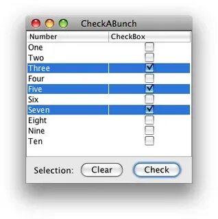 Selection row