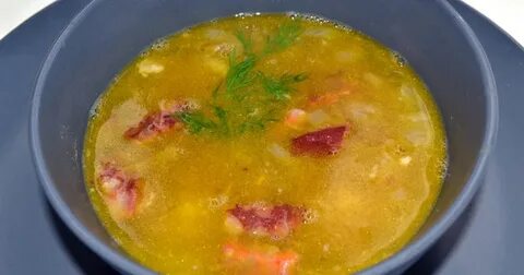 Гороховый суп с копченостями колбасой