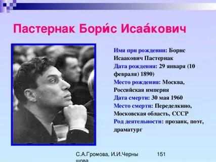 Пастернак биография по датам