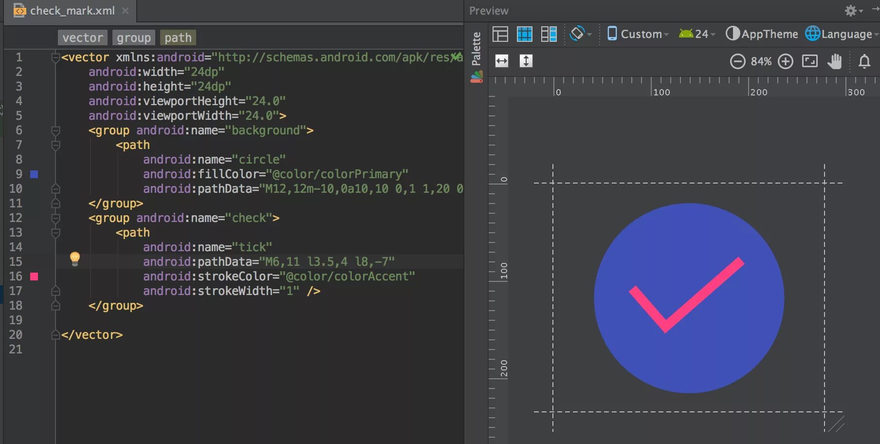 For xml path. Вектор android xml. xml android studio. что такое в xml разметка в андроид. check 24.