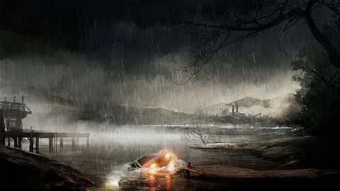 Rain falls