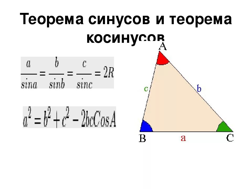 Теорема синусов и косинусов. Теорема синусов и Косино. Теорема синусов. Теорема синусов и косинусов для треугольника 9 класс формула. Теорема косинусов 8 класс геометрия