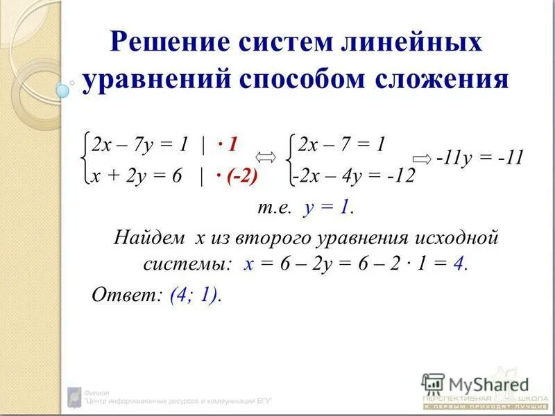 Решение систем линейных уравнений способом сложения. Алгоритм решения систем линейных уравнений способом сложения. Методы решения систем уравнений сложение. Алгоритм решения системы линейных уравнений методом сложения. Решение линейных уравнений методом сложения 7