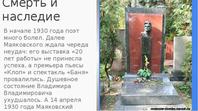 Смерть поэта Маяковский. Смерть Маяковского могила. Смерть и наследие Маяковского.