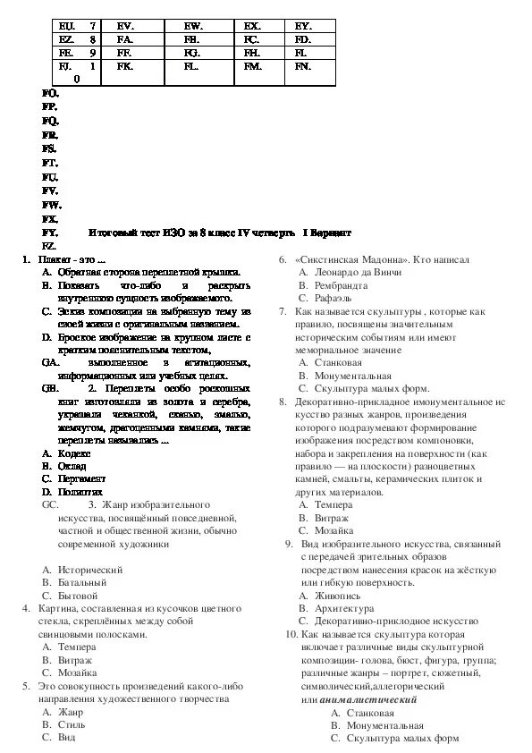 Итоговая контрольная работа по изо 4 класс. Итоговая контрольная работа по изобразительному искусству 8 класс. Итоговое тестирование по изобразительному искусству 8 класс. Итоговое тестирование по изобразительному искусству 4 класс.