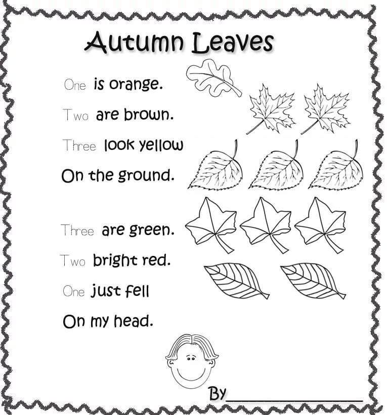 The browns leave. Английский для детей задания. Детские стихи про осень на английском. Стихи про цвета на английском для детей. Задания по английскому для дошкольников.