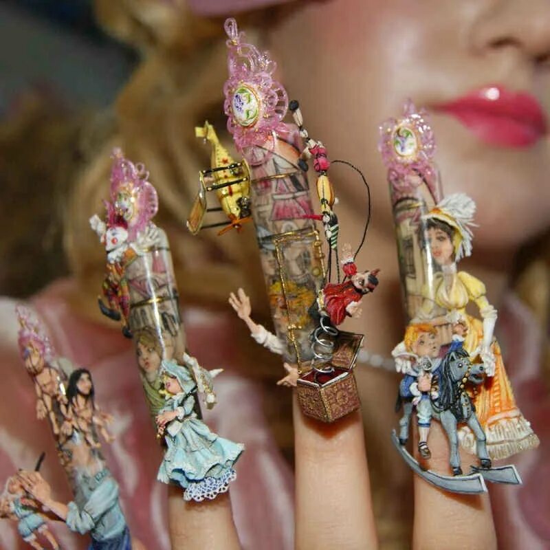 Фантазийный маникюр. Конкурсные креативные ногти. Необычные ногти. Дизайн ногтей конкурсные работы.