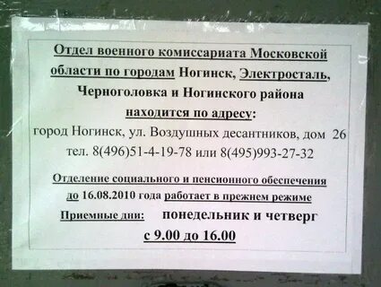 Военкоматы отделы