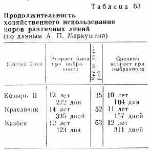 Продолжительность жизни коровы