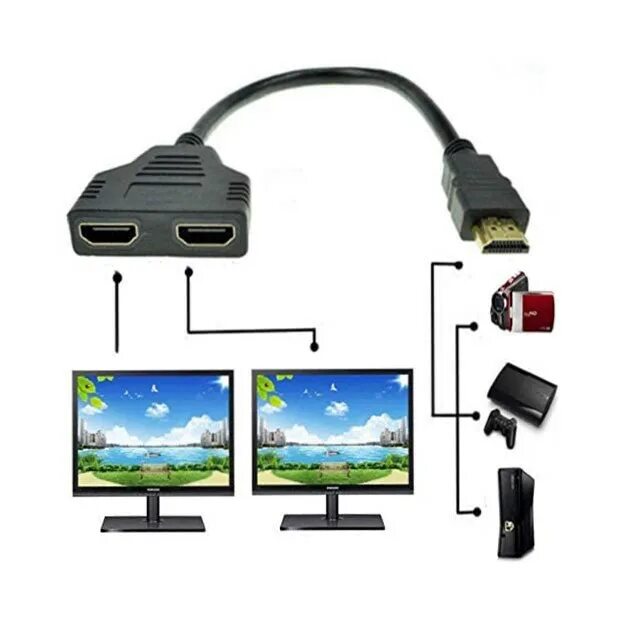 Переходник HDMI - 2hdmi (1 папа - 2 мамки). HDMI разветвитель 1 female / 2 female. HDMI разветвитель с аудиовыходом. Разветвитель HDMI VGA на 2 монитора.