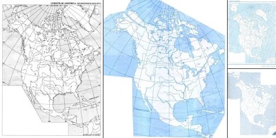 северная америка контурная карта