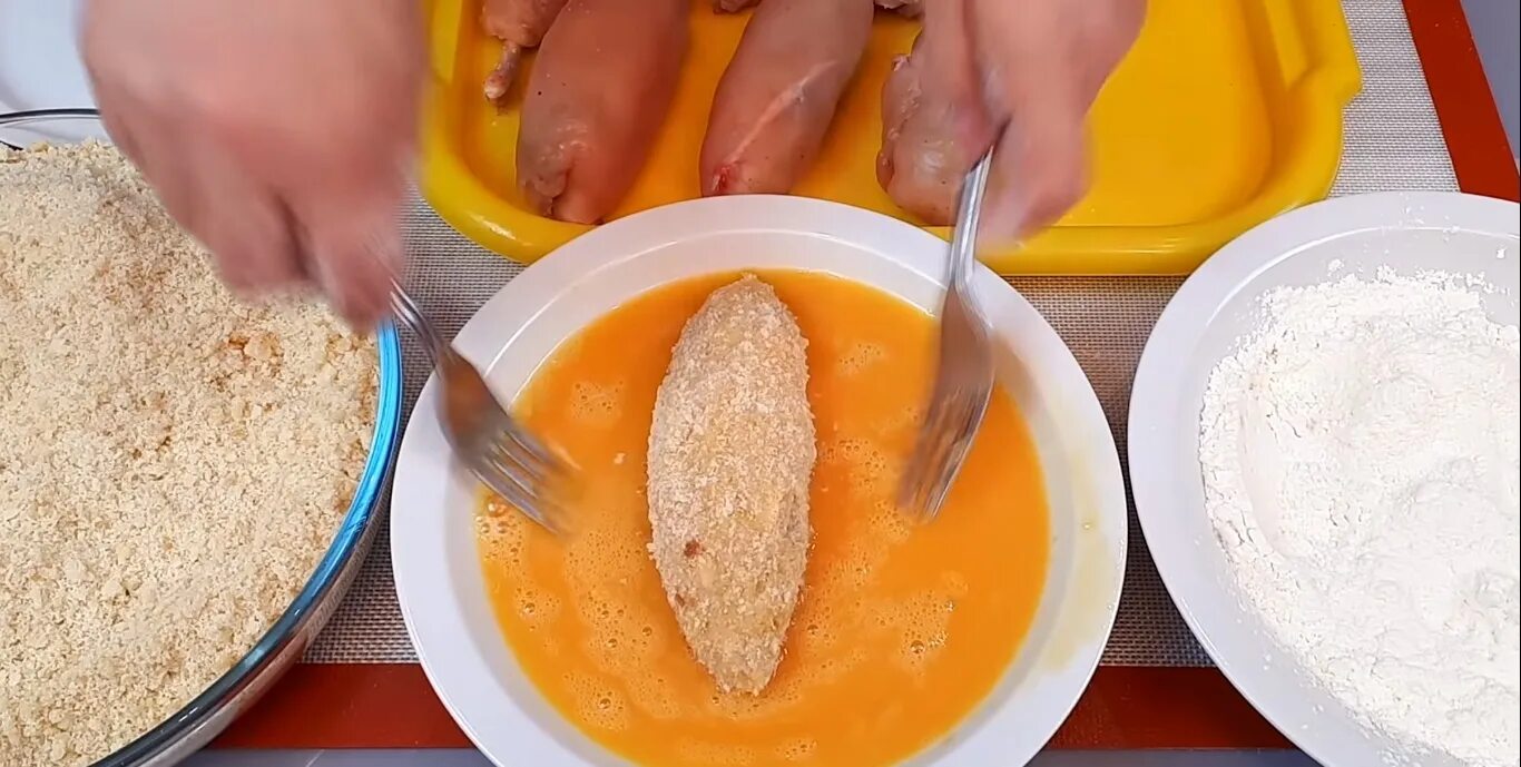 Мясо в яйце и муке