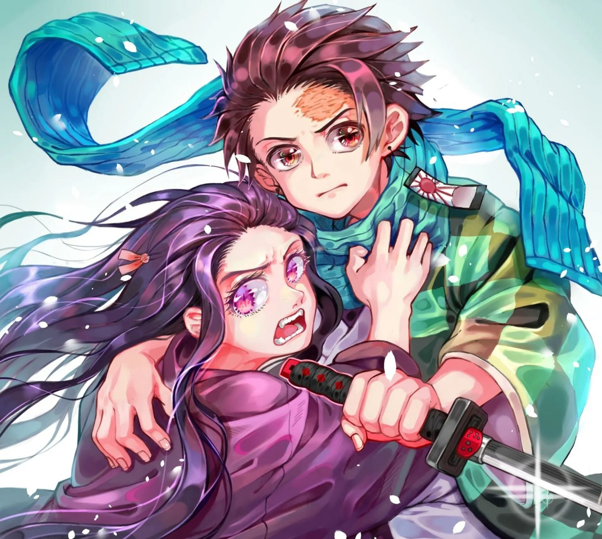 Танджиро Камадо. Танджиро Камадо и Незуко. Демон Slayer Kimetsu no Yaiba.