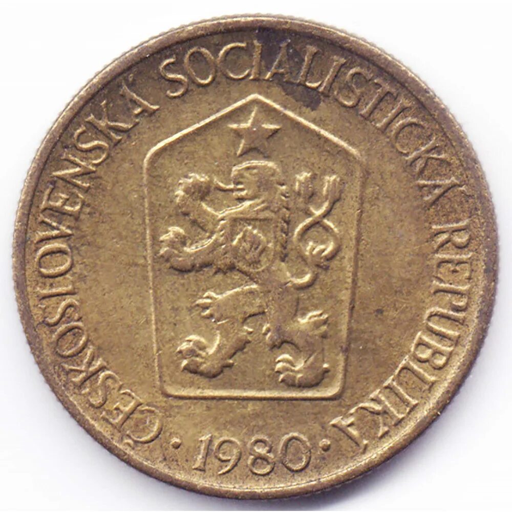 Чехословакия 1 крона 1980. Чехословацкая 1 крона 1980 года. 1 Крона Чехословакия. Odveta (Чехословакия, 1980).