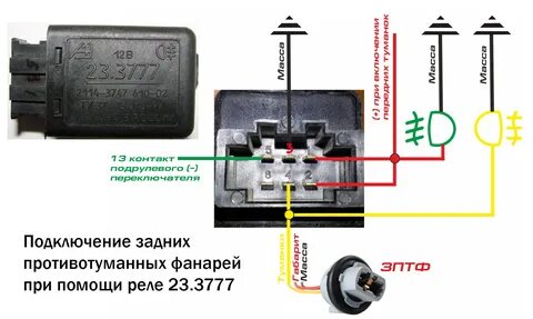 Распиновка кнопки туманок 2114