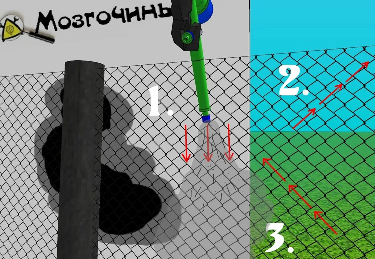 Как покрасить рабицу на заборе. Крашенная сетка рабица. покраска сетки рабицы. пульверизатор для краски сетки рабицы. покрасить сетку рабицу.