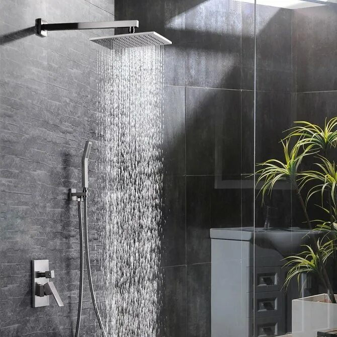 Главное дом в душе. 26252000 hansgrohe. смеситель bossini shower systems. грое смесители для ванной с душем тропический дождь.