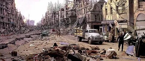 The earthquake destroyed many