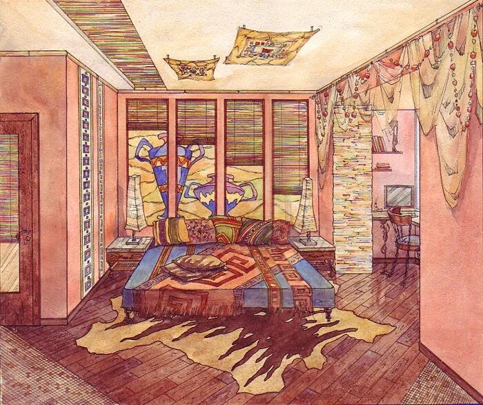 Рисунок внутри рисунка. Интерьер комнаты рисунок. Китайская комната рисунок. Рисунок комнаты карандашом. Китайский интерьер комнаты нарисовать.