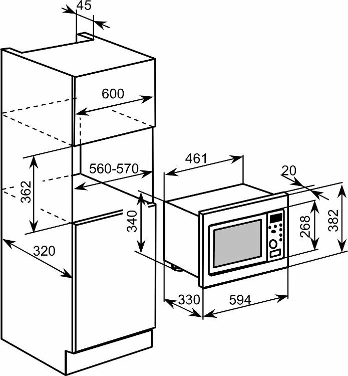 Шкаф для микроволновки размеры. Встраиваемая микроволновая печь габариты встраивания. СВЧ встраиваемая 45 см ширина. Встраиваемая микроволновая печь 380 высота схема встраивания. Встроенная микроволновка 45 см ширина.