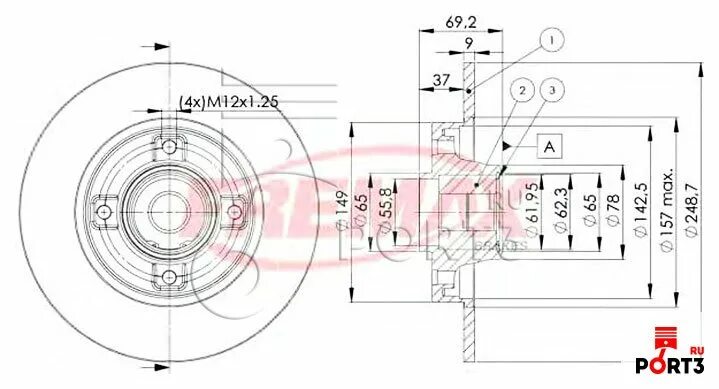 Толщина тормозных дисков рио 3. Тормозной диск FREMAX bd-4745. Диаметр ступицы Киа Рио 3. Диаметр ступицы Киа Рио 4. Размер ступицы Киа Рио 3.