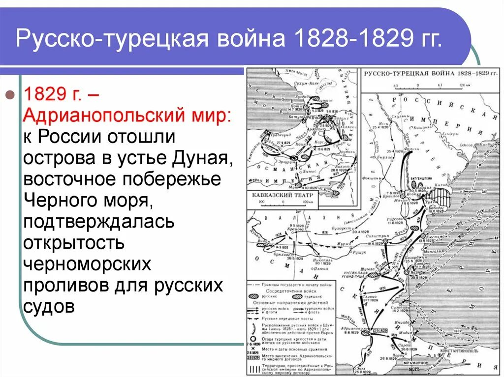 Театры военных действий русско турецкой войны 1828-1829.