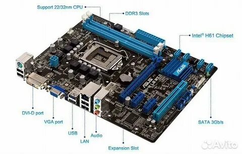 Материнская плата asus p8h61 m le
