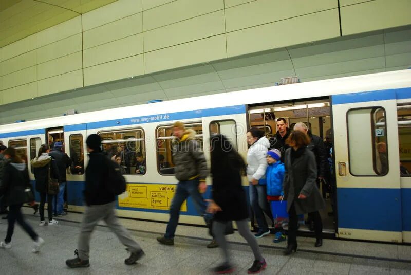 People getting on a Train. Get on the Train. Got off getting off Train. Get off the train