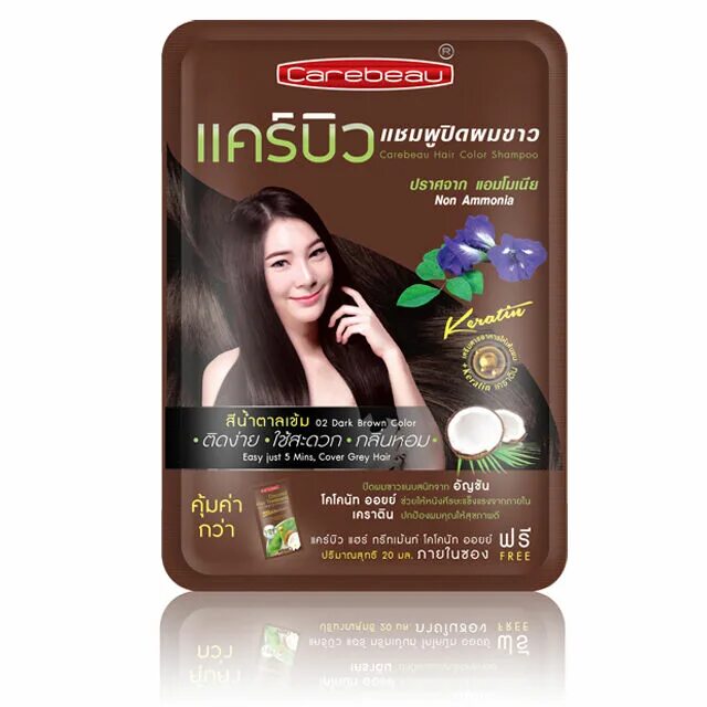 Можно в краску добавлять шампунь. Carebeau hair color shampoo light brown. тайский красящий шампунь. тайский шампунь оттеночный. тайская краска для волос.
